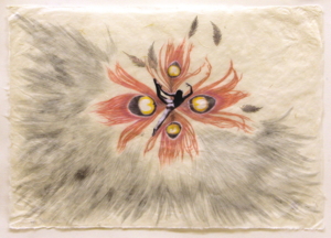 GLEICHGEWICHT IV, ZEICHNUNG UND COLLAGE AUF JAPANPAPIER, 30 X 43 CM