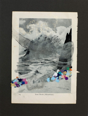 Mein Berg, Mischtechnik auf Buchseiten, Luis Trenker, Meine Berge, 33x39cm, Duo 41x50cm, Quartett 56 x70cm