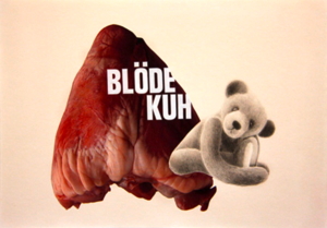 BLÖDE KUH, ZEICHNUNG UND COLLAGE, 21 X 30 CM