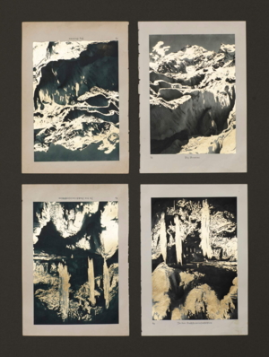 Mein Berg, Mischtechnik auf Buchseiten, Luis Trenker, Meine Berge, 33x39cm, Duo 41x50cm, Quartett 56 x70cm