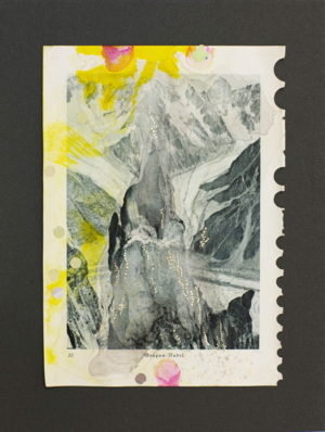 Mein Berg, Mischtechnik auf Buchseiten, Luis Trenker, Meine Berge, 33x39cm, Duo 41x50cm, Quartett 56 x70cm