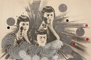 BUM BUM, ZEICHNUNG UND COLLAGE, 70 X 105 CM
