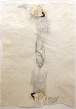 GLEICHGEWICHT I, ZEICHNUNG AUF JAPANPAPIER, 75 X 50 CM