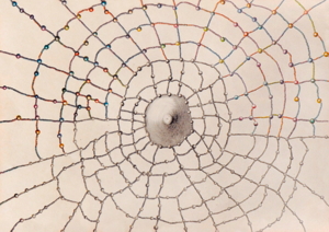 DIE SPINNERIN, ZEICHNUNG AUF JAPANPAPIER, 30 X 40 CM