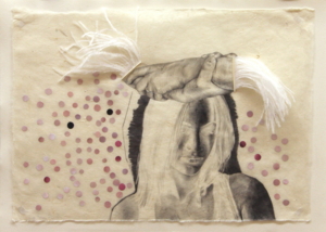 OHNE TITEL, ZEICHNUNG UND COLLAGE AUF JAPANPAPIER, 30 X 43 CM