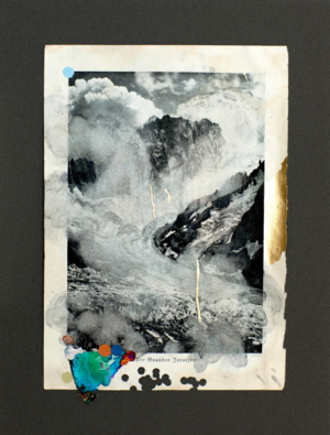 Mein Berg, Mischtechnik auf Buchseiten, Luis Trenker, Meine Berge, 33x39cm, Duo 41x50cm, Quartett 56 x70cm