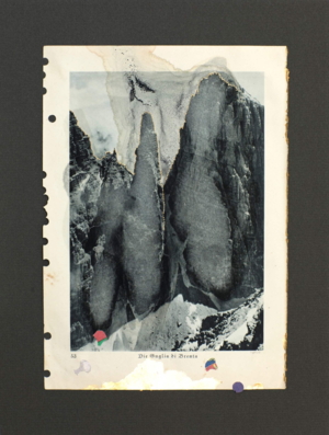 Mein Berg, Mischtechnik auf Buchseiten, Luis Trenker, Meine Berge, 33x39cm, Duo 41x50cm, Quartett 56 x70cm