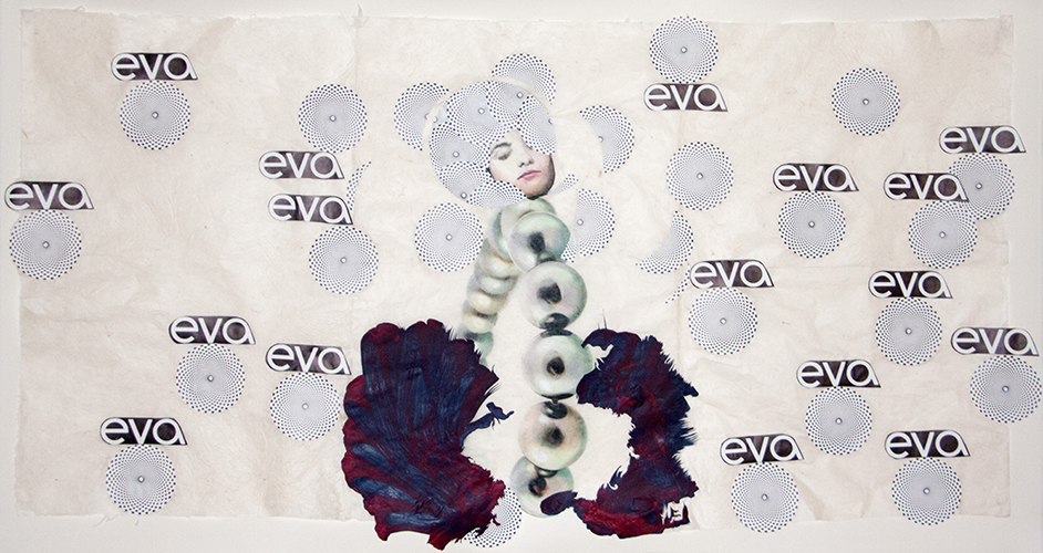 EVA EVA EVA EVA... , ZEICHNUNG UND COLLAGE AUF JAPANPAPIER, 50 X 150 CM